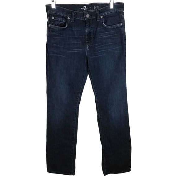 7 For all mankind Brett boys jeans size 14 straight leg dark wash - Picture 1 of 10